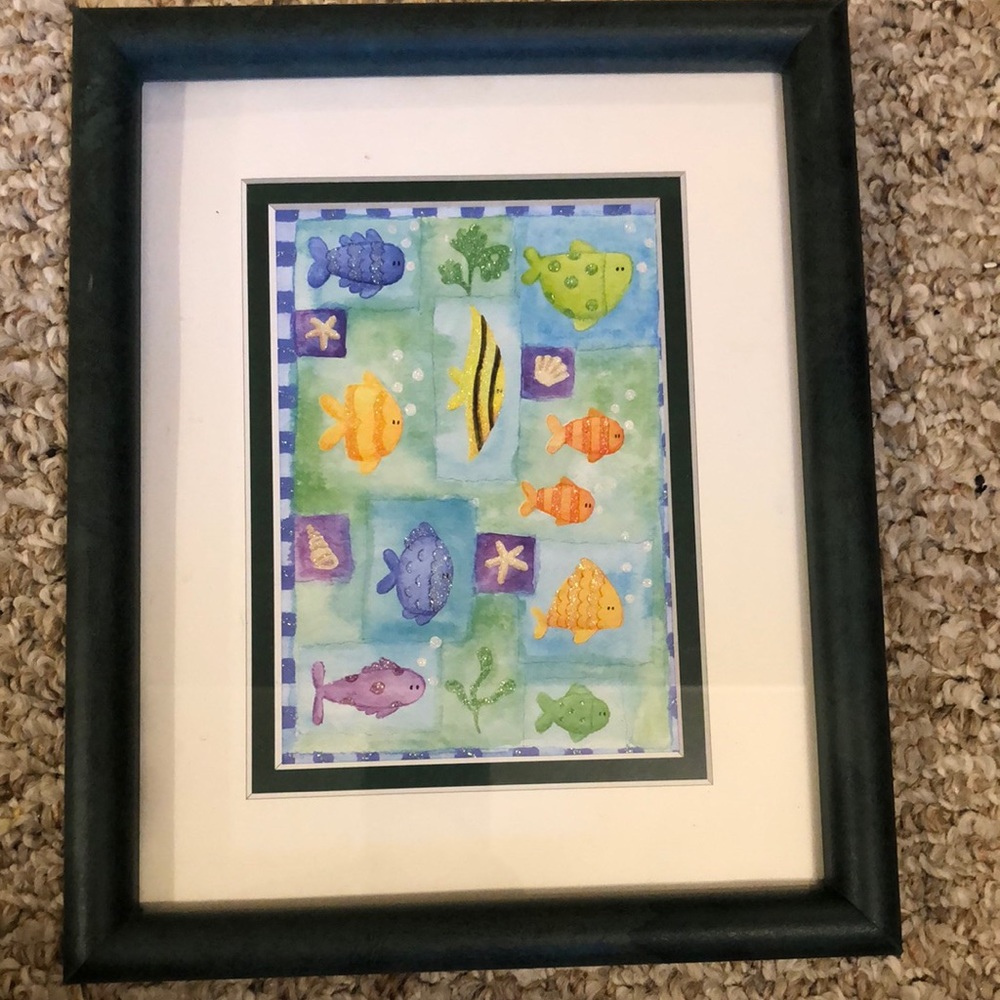 Sparkly Framed & matted fish 🐠 picture